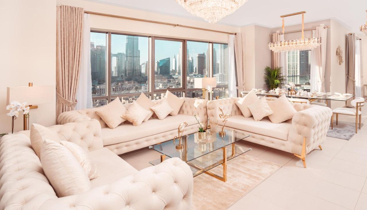 Elite Royal Apartment - Panoramic Full Burj Khalifa, Fountain & Skyline View - Baron Dubaj Kültér fotó